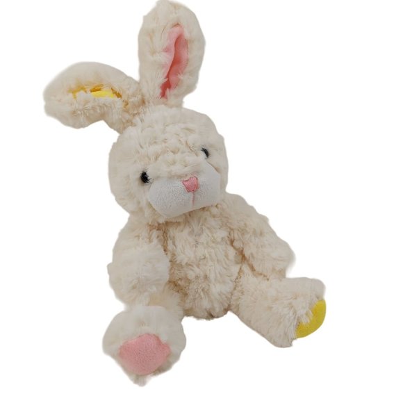 Cuddle Barn Bunny Rabbit Pink Yellow Fuzzy Stuffed Animal Plush Spring Easter - Picture 1 of 10